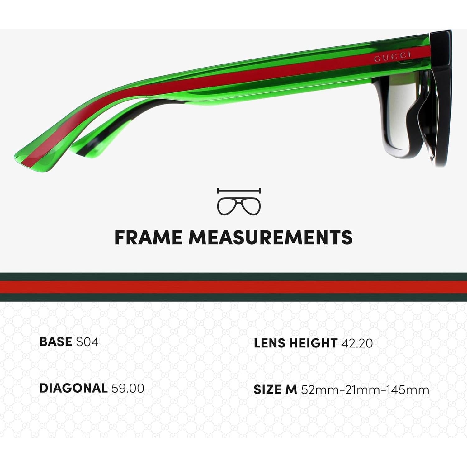 Gafas de Sol Gucci GG0001SN Cuadradas Montura Negra Lente Verde