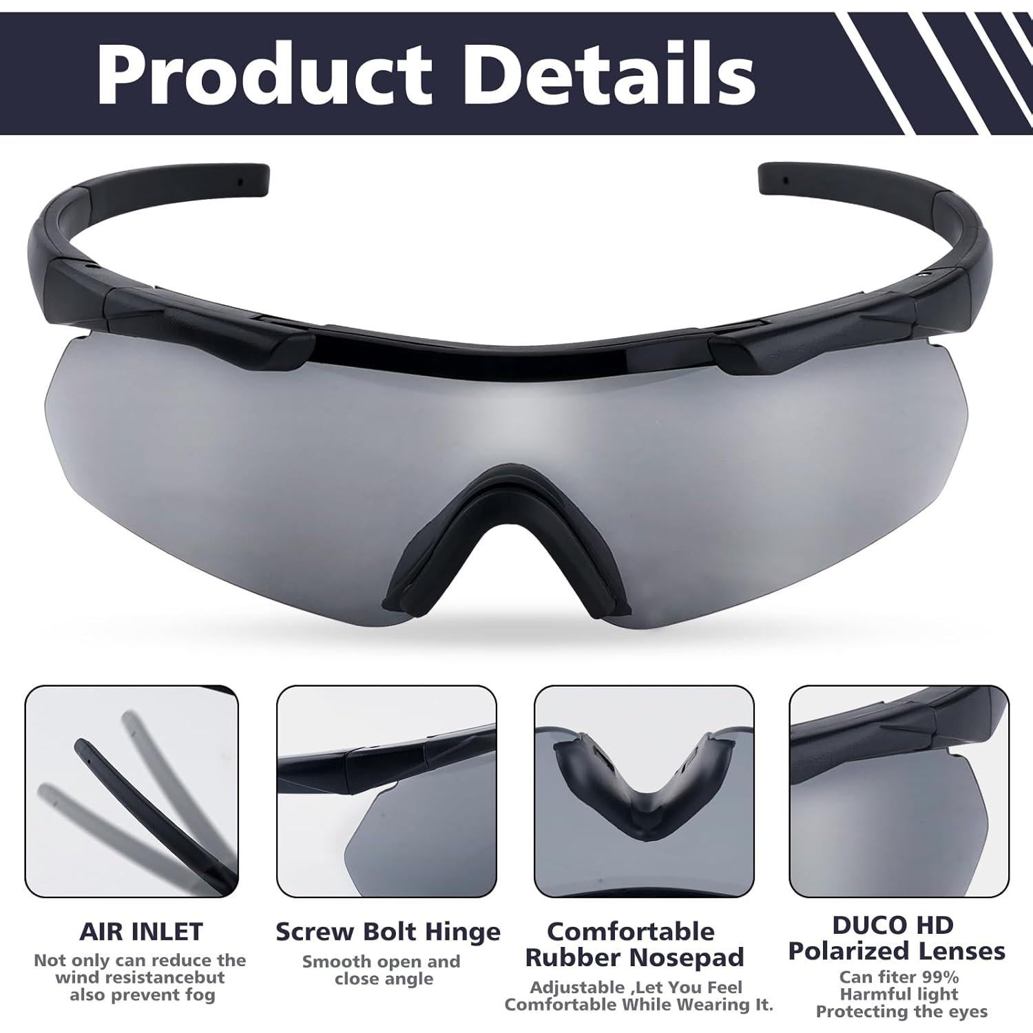 Gafas de Tiro Táctico de Seguridad con Lentes Intercambiables