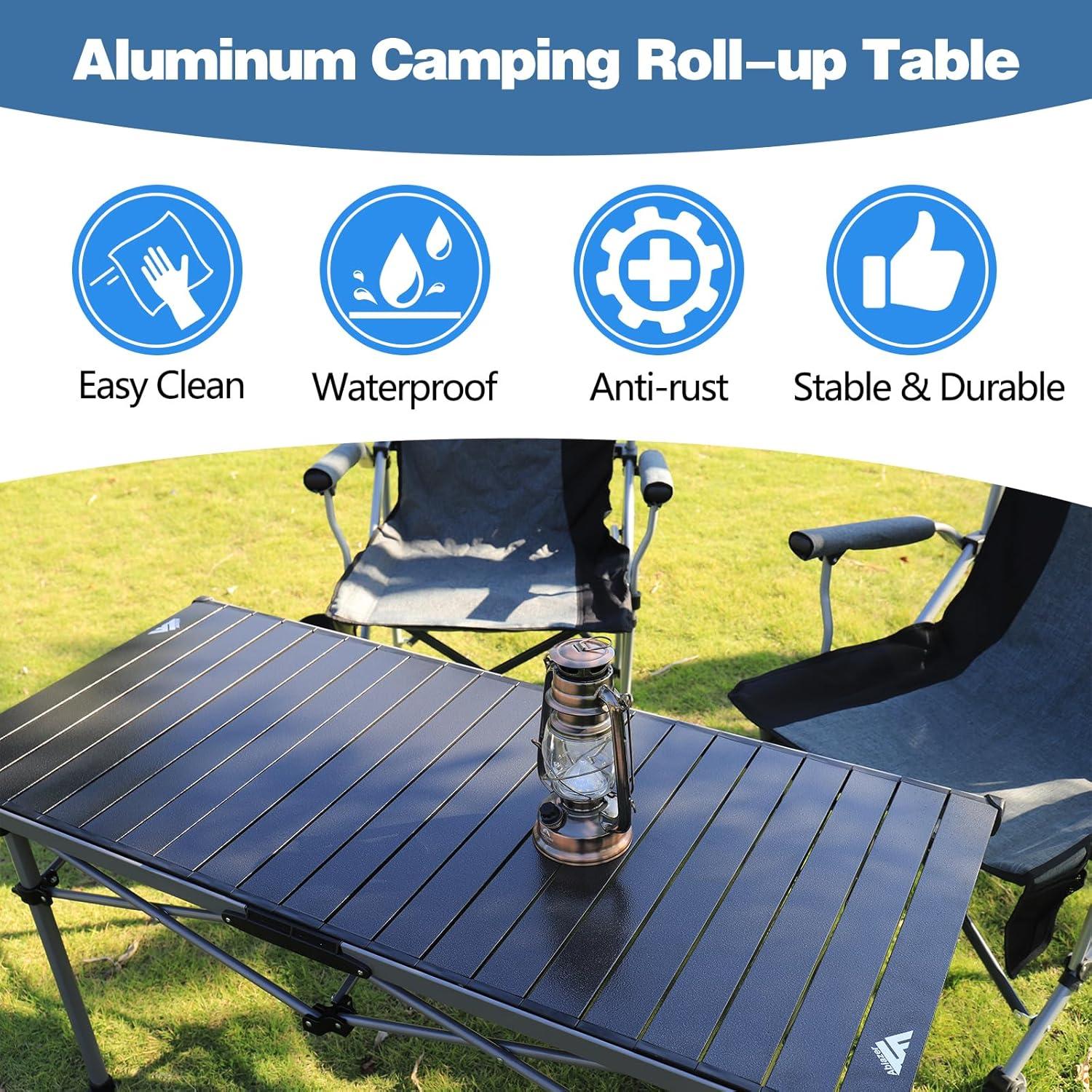 Mesa de Camping Plegable Ablazer Ajustable 80 cm Aluminio 4-6 Personas