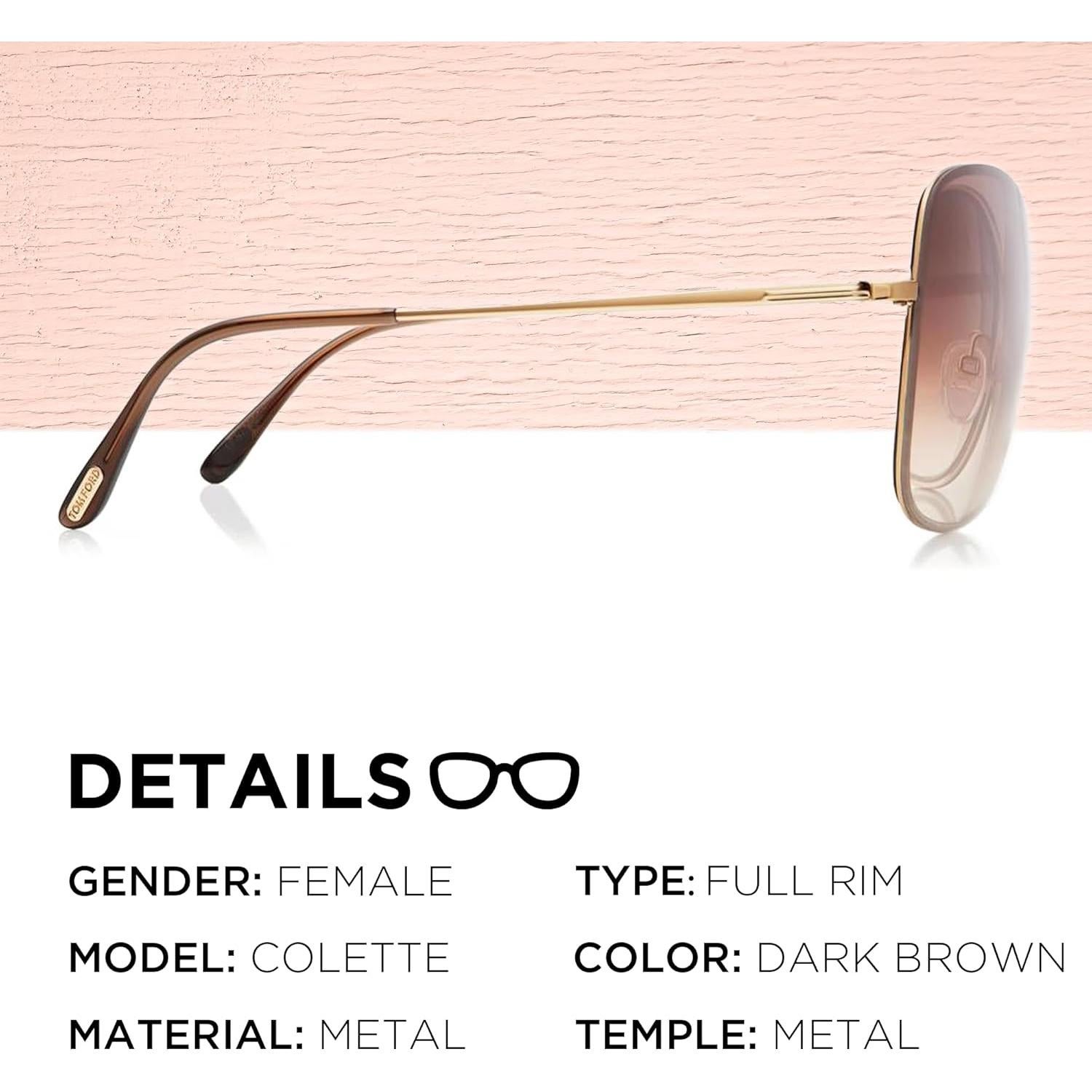 Gafas de Sol Tom Ford FT0250 COLETTE Oro Rosa 63mm