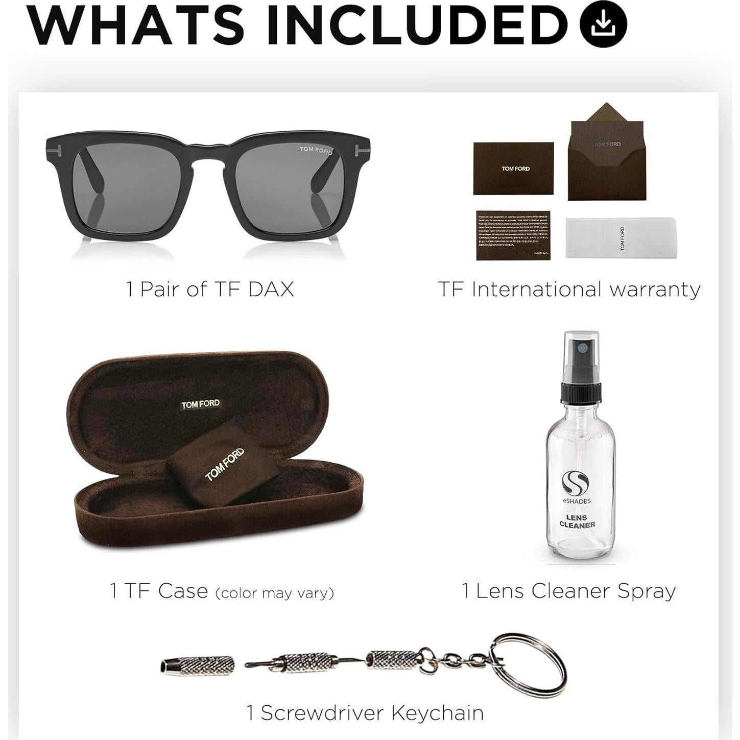 Gafas de Sol Tom Ford DAX FT0751-N 50mm Negro Brillante + Kit