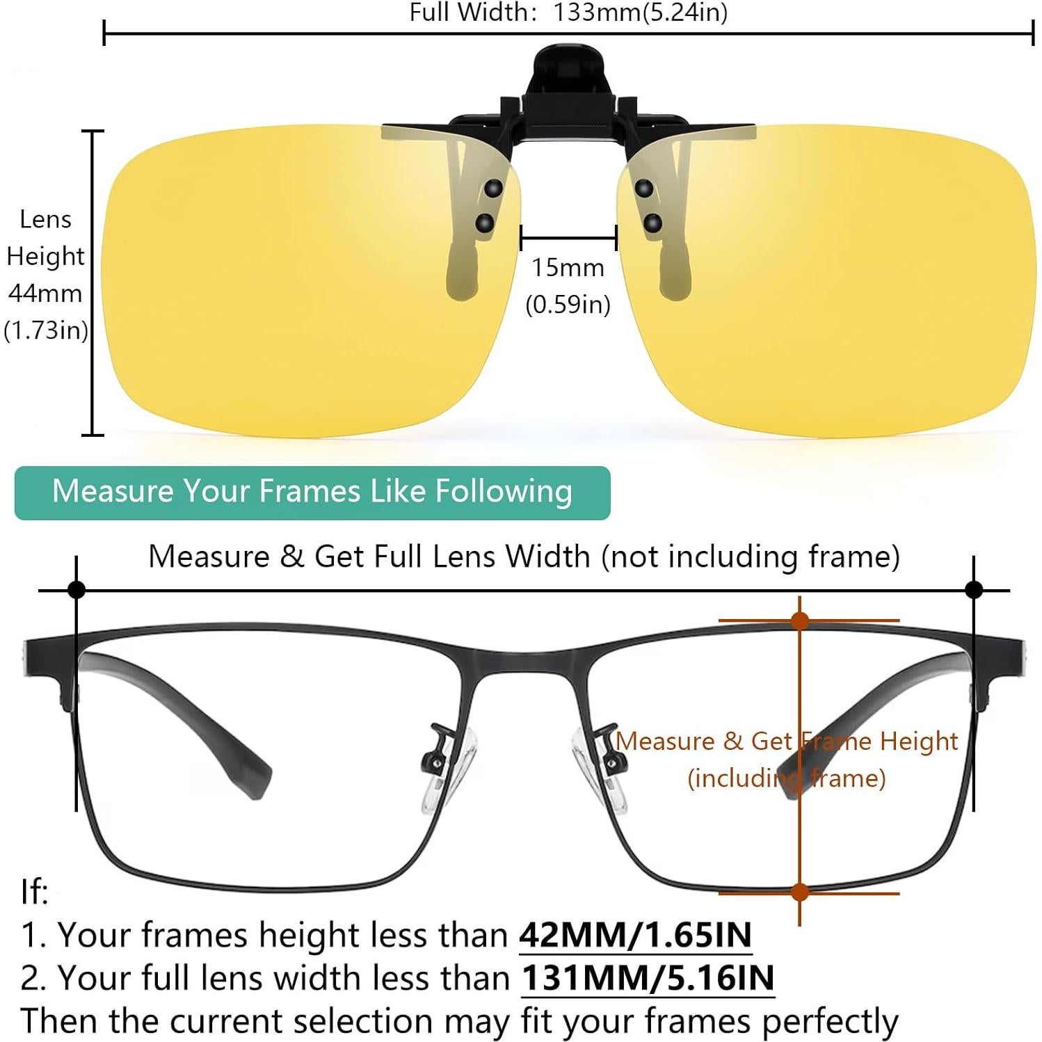 Gafas de Conducción Nocturna IOHLNG Clip Polarizadas Amarillas
