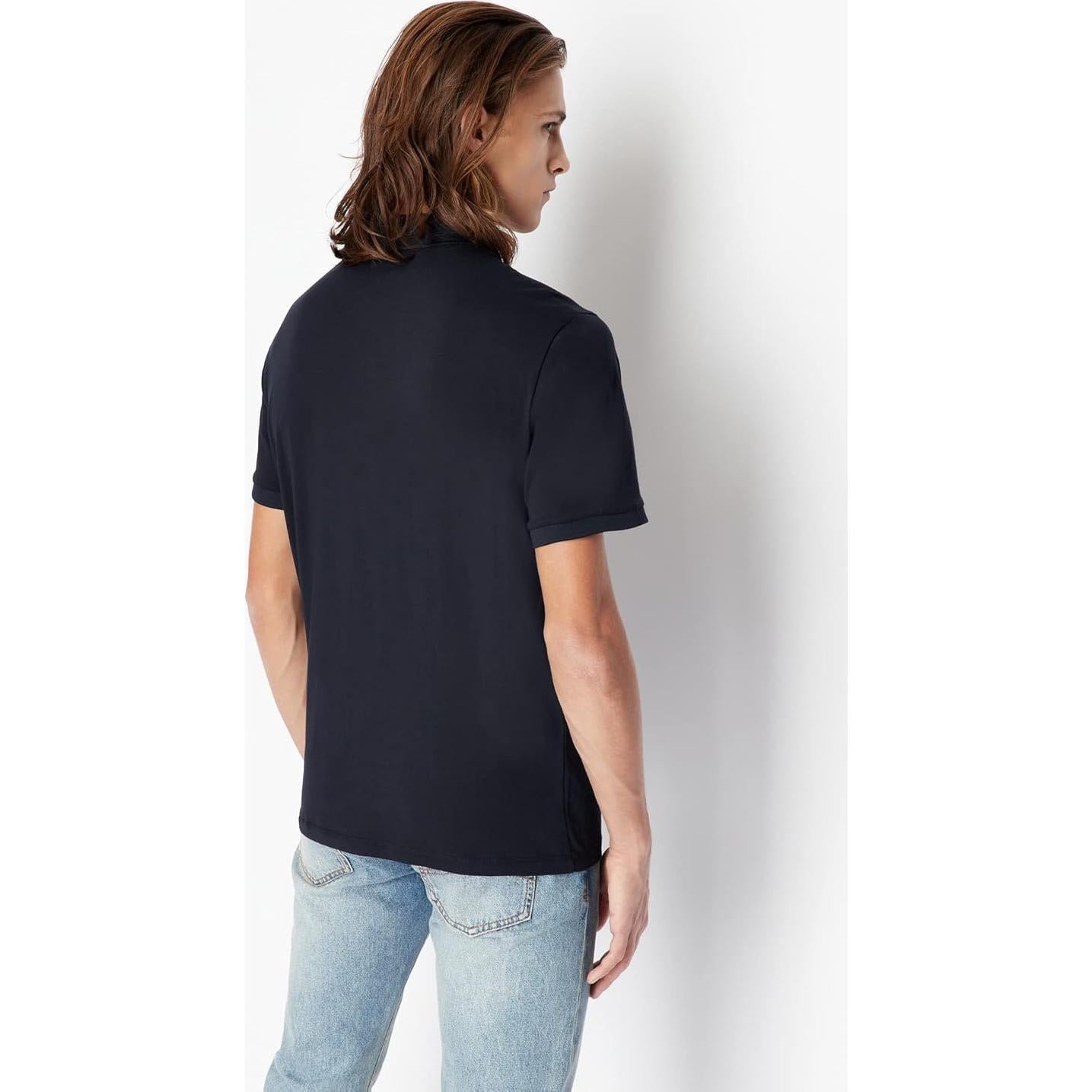 Polo de Algodón Armani Exchange Hombre Manga Corta Marino