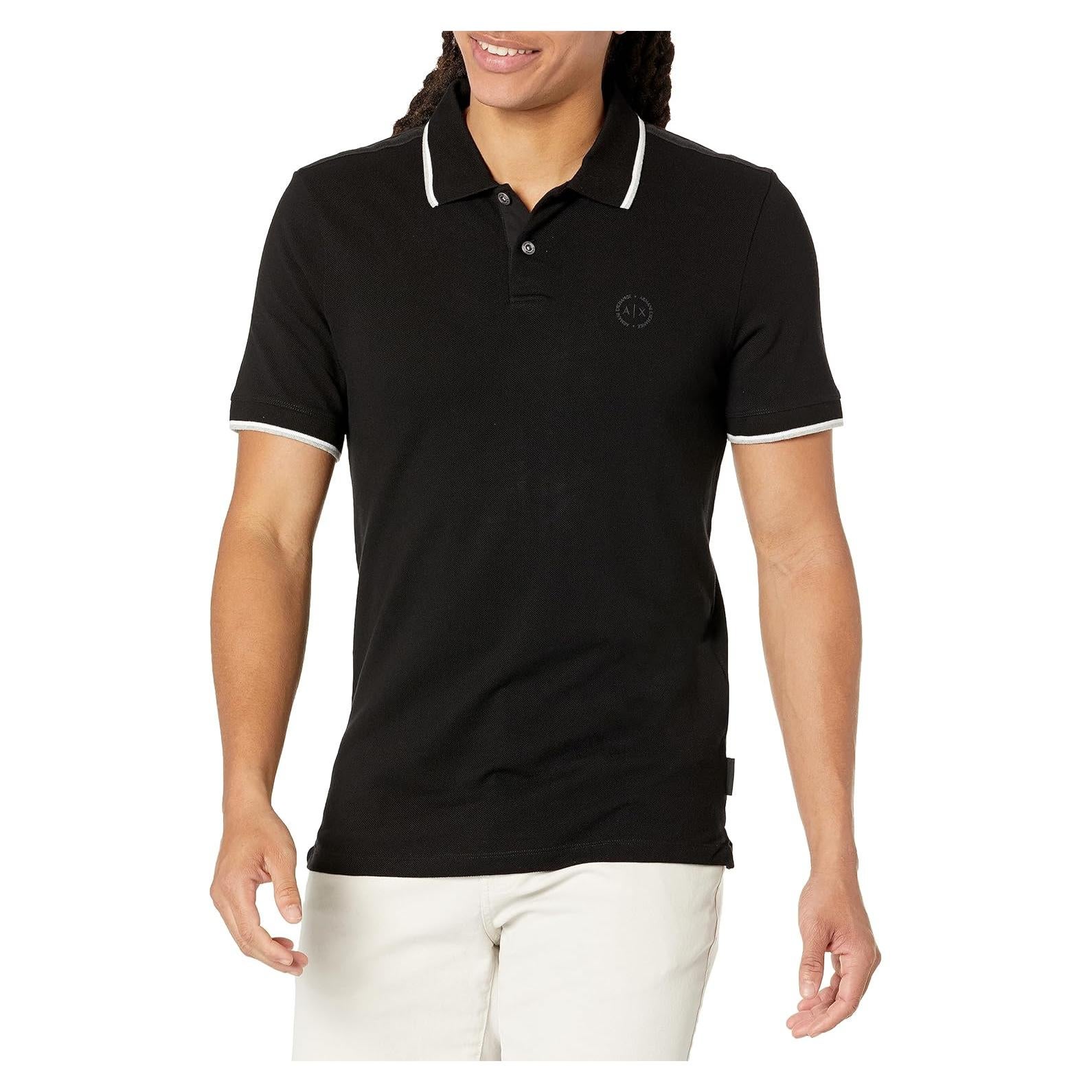 Polo de Jersey de Manga Corta Hombre A|X Armani Exchange Negro