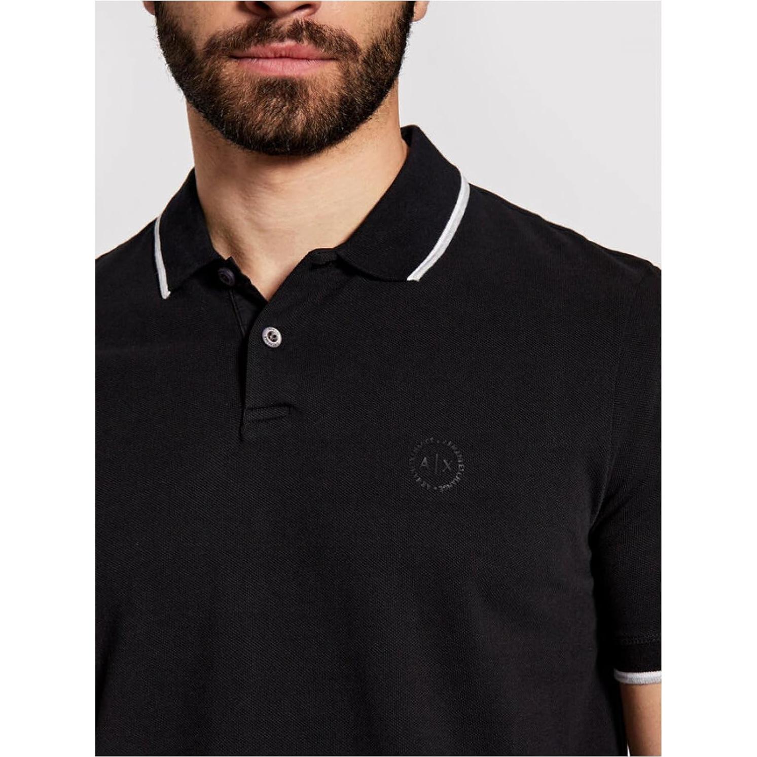 Polo de Jersey de Manga Corta Hombre A|X Armani Exchange Negro