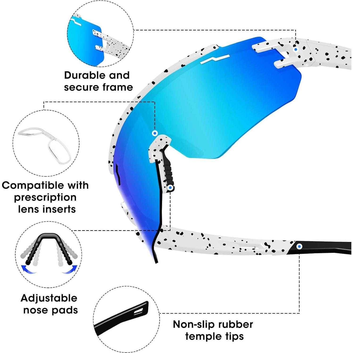 Gafas de sol deportivas AVV UV400 polarizadas para ciclismo