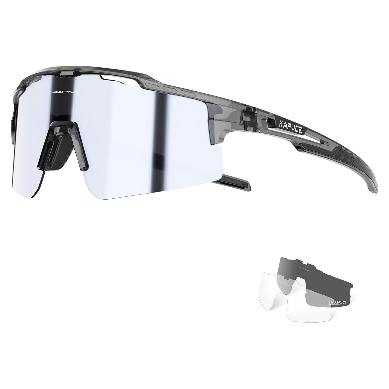 Gafas de Ciclismo KAPVOE UV400 con 3 Lentes Intercambiables