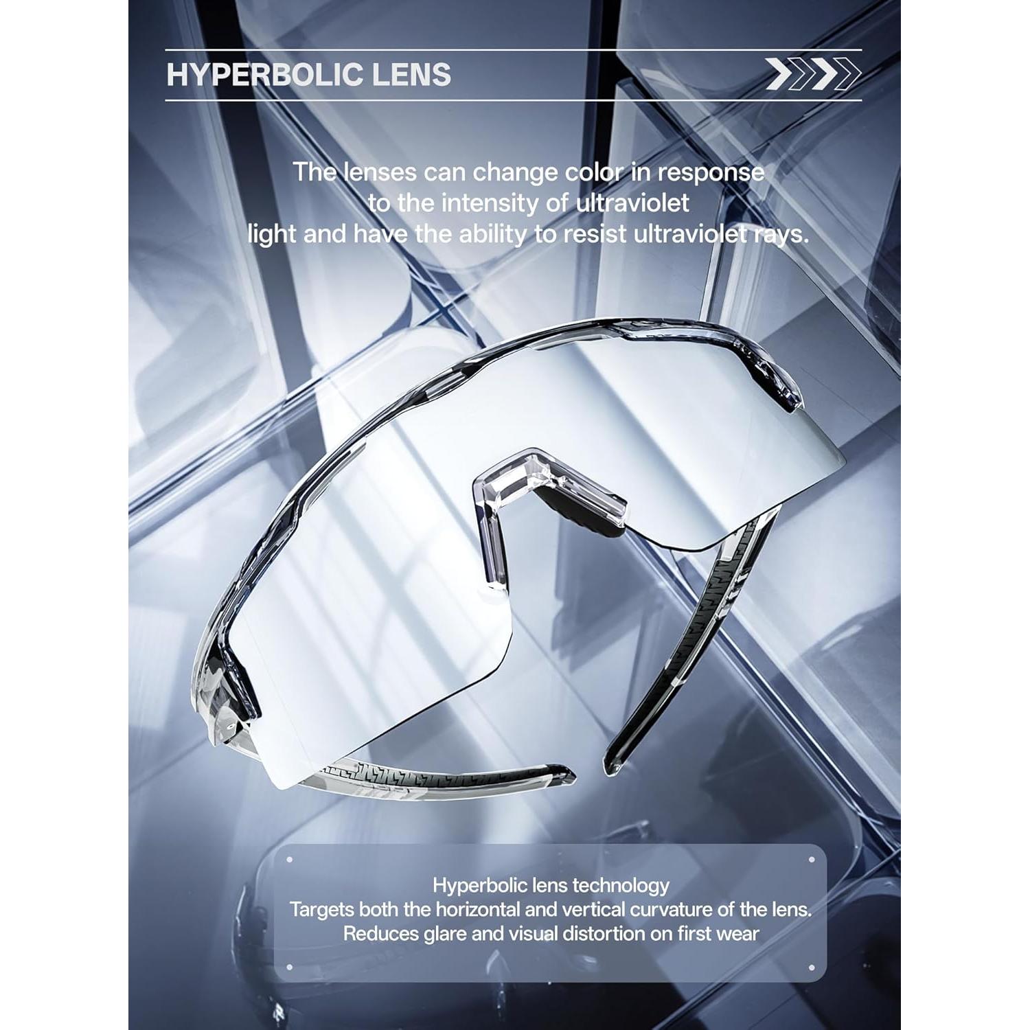 Gafas de Ciclismo KAPVOE UV400 con 3 Lentes Intercambiables