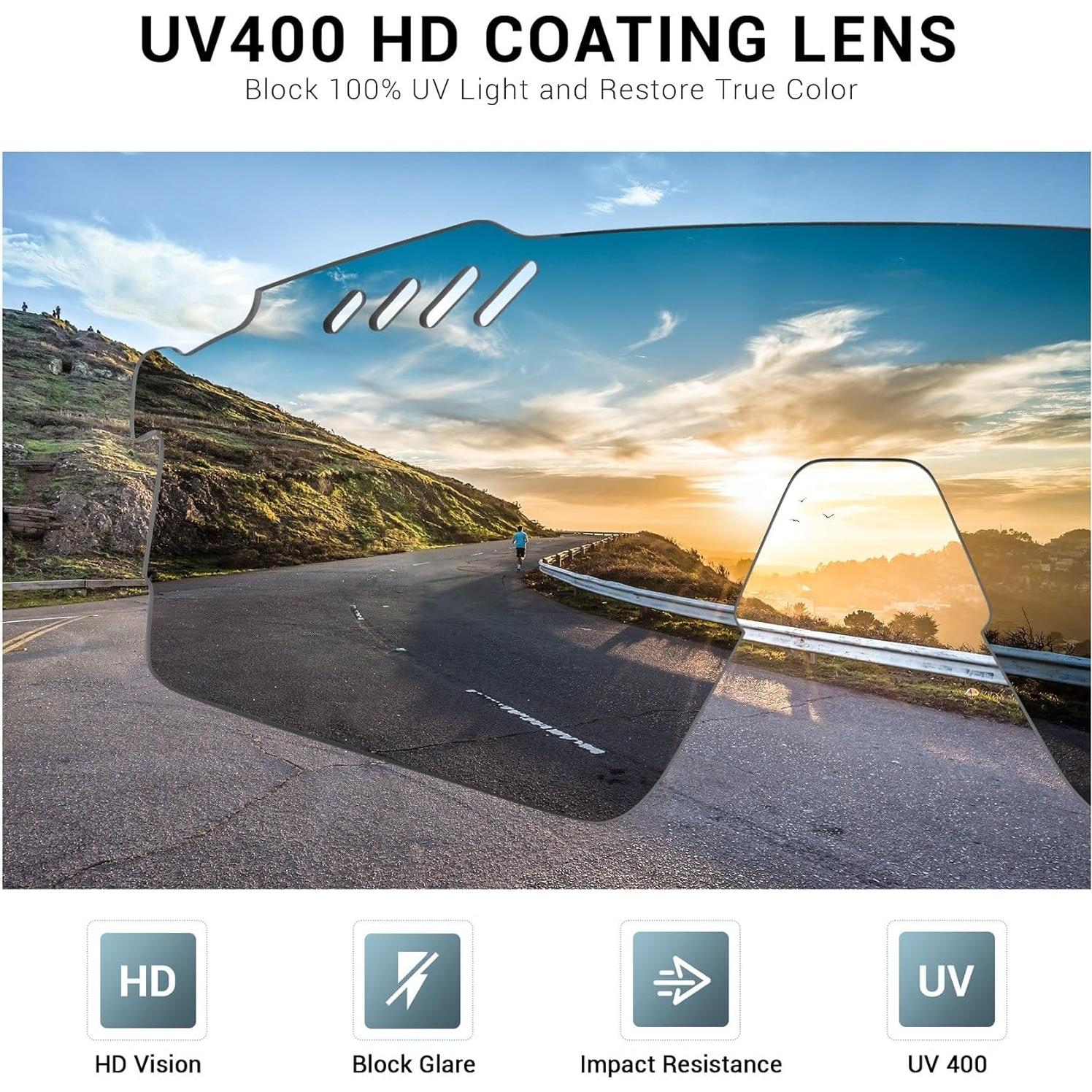 Gafas de Ciclismo SCVCN UV400 Ligeras para Hombres y Mujeres