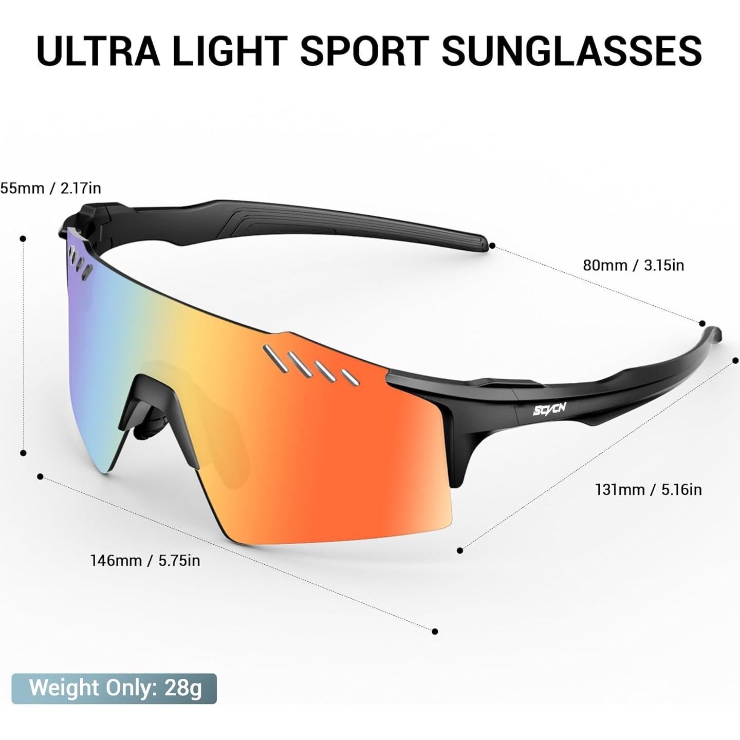 Gafas de Ciclismo SCVCN UV400 Ligeras para Hombres y Mujeres