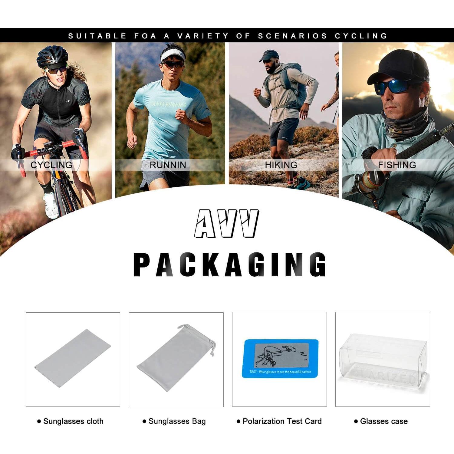 Gafas de Sol Deportivas Polarizadas AVV UV400 - Azul Claro