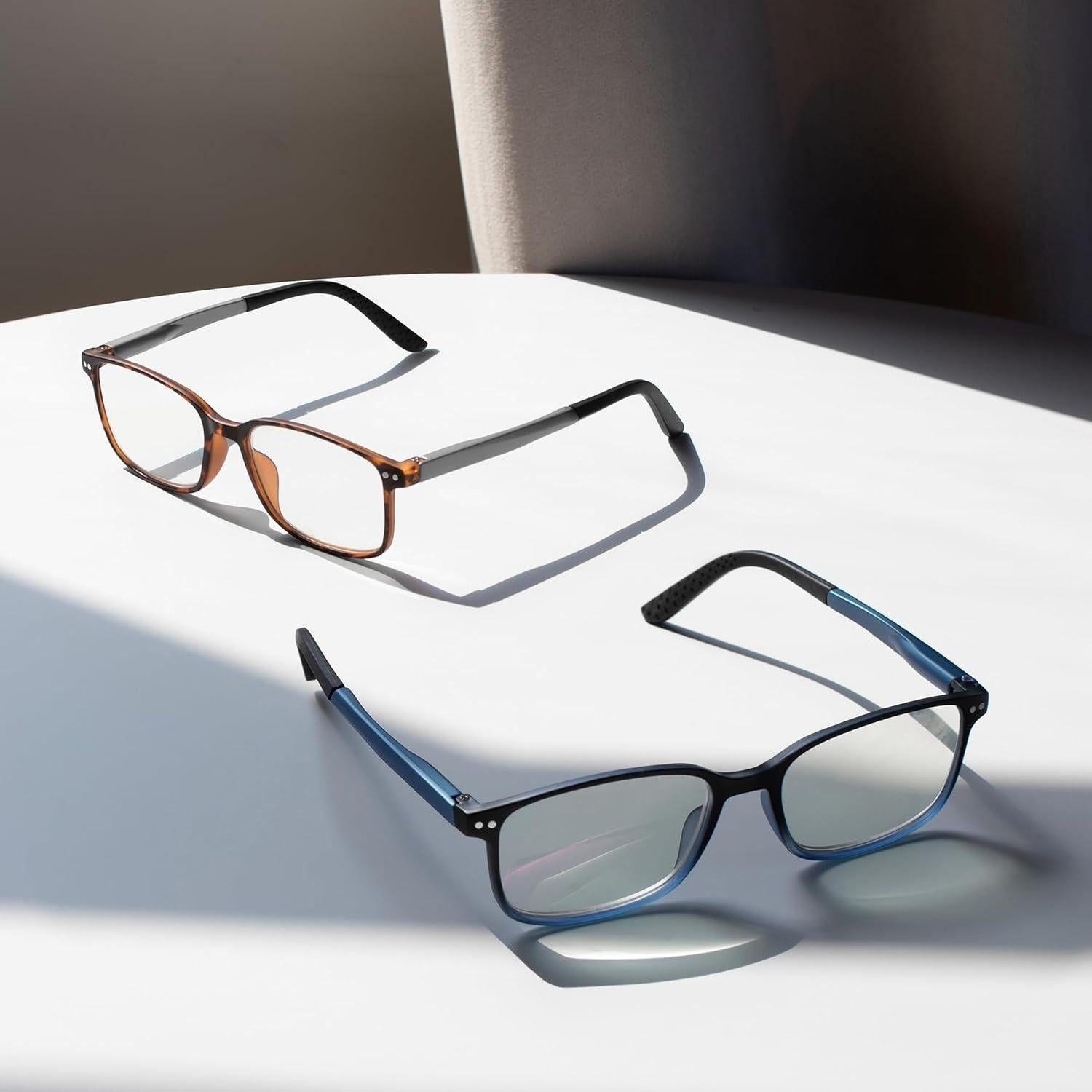 Gafas de Lectura Deportivas TR90 con Bloqueo Luz Azul - 2 Pares