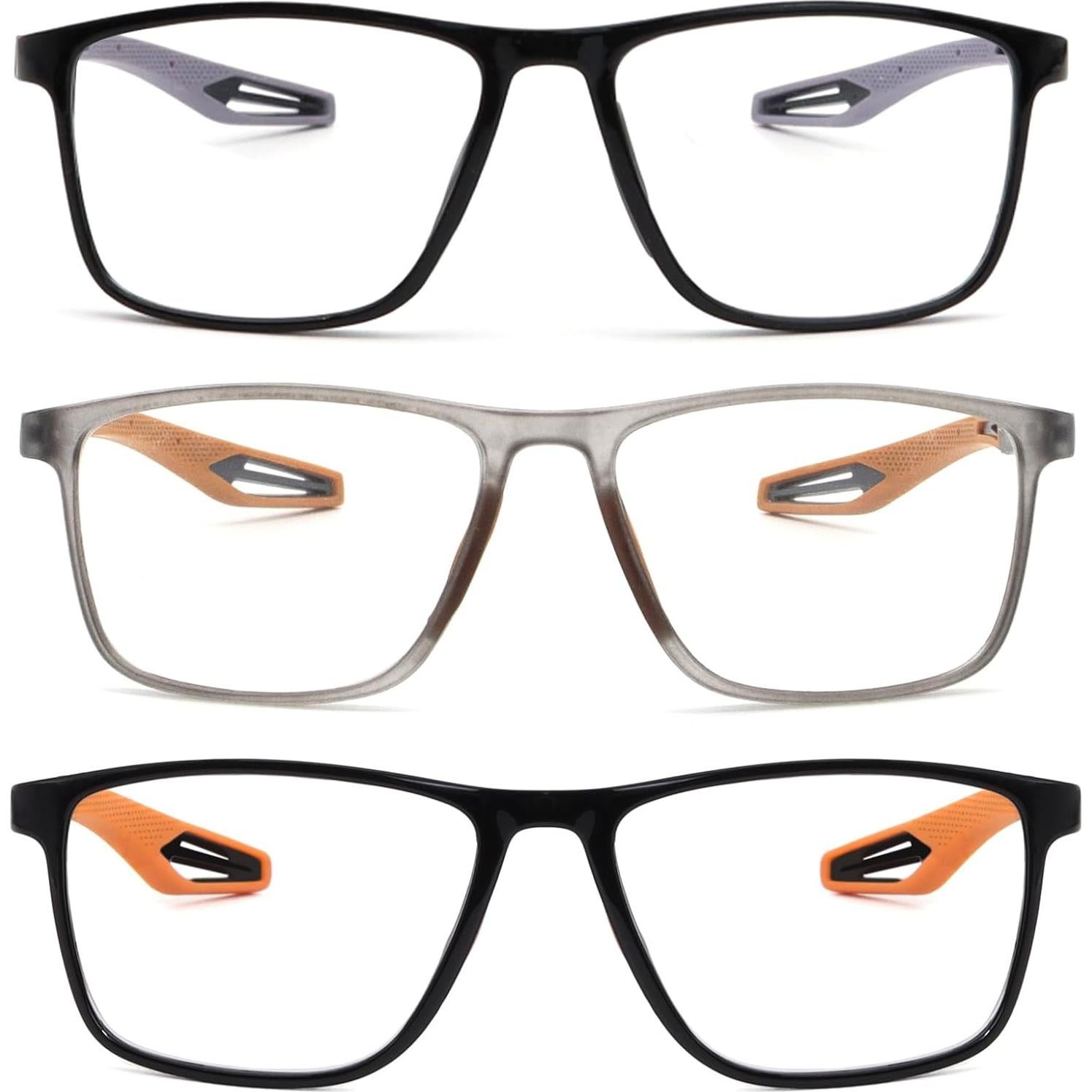 Paquete de 2 Gafas de Lectura Deportivas TR90 con Filtro Azul