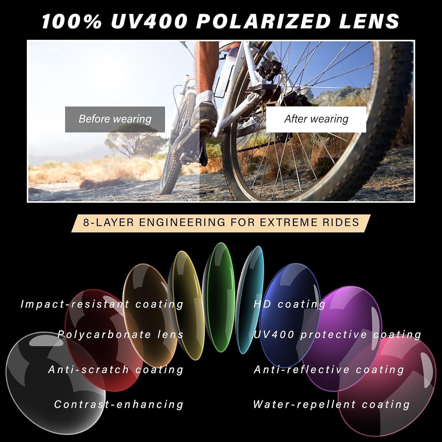 Gafas de sol deportivas DioKiw UV400 para hombres - 3 colores