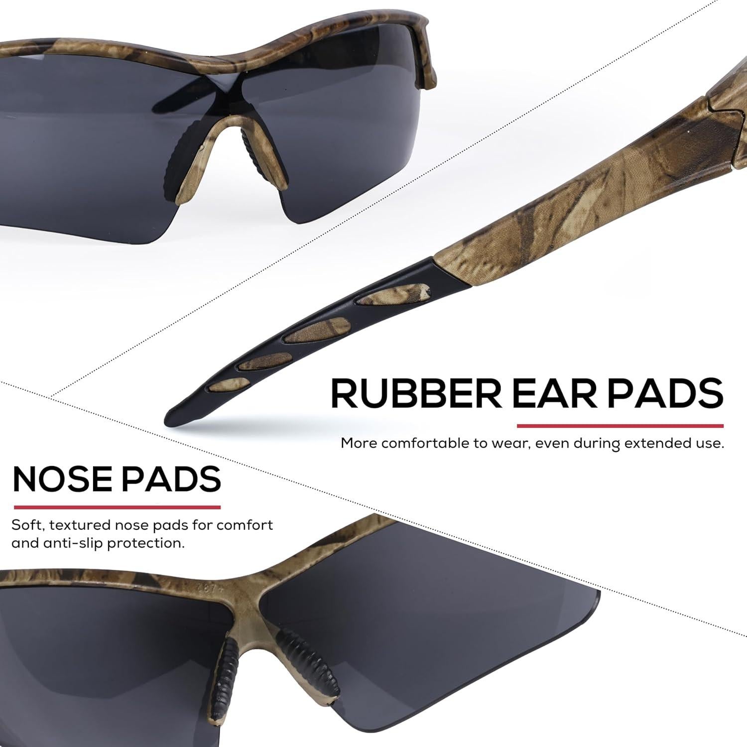 Gafas de Seguridad CamoJax Bison Life - Anti-Rasguños, UV, Negro