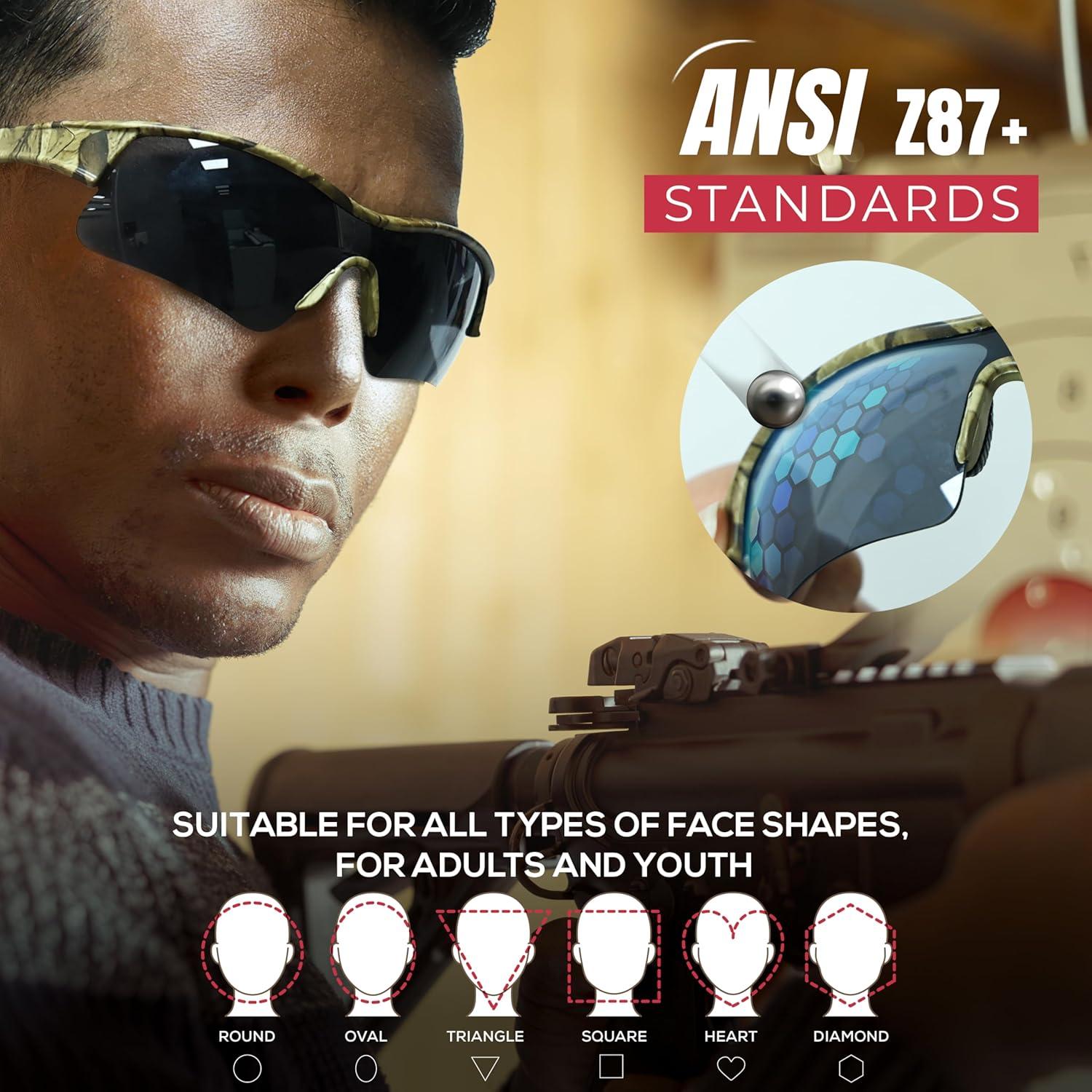 Gafas de Seguridad CamoJax Bison Life - Anti-Rasguños, UV, Negro