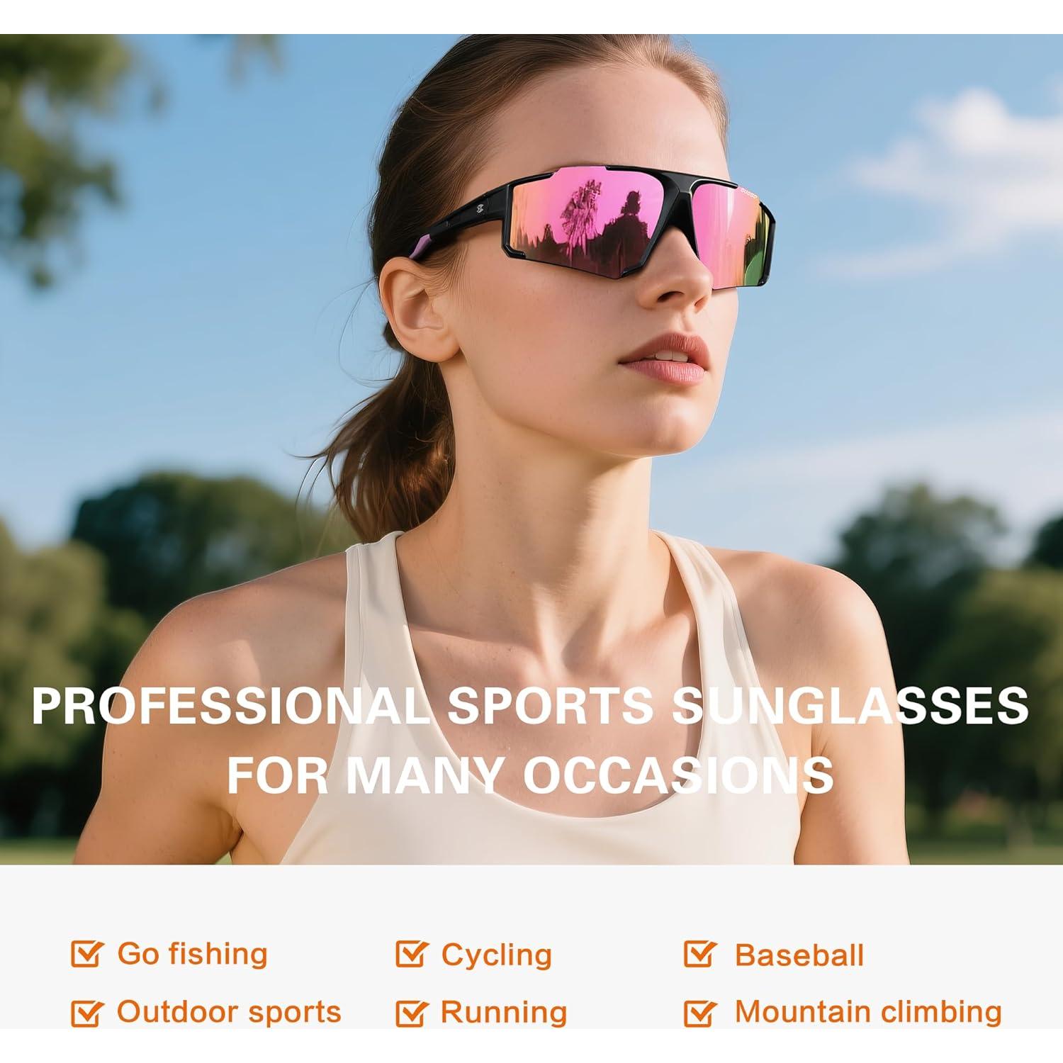 Gafas de Sol Deportivas Polarizadas Suoso UV400 TR90 Rosa