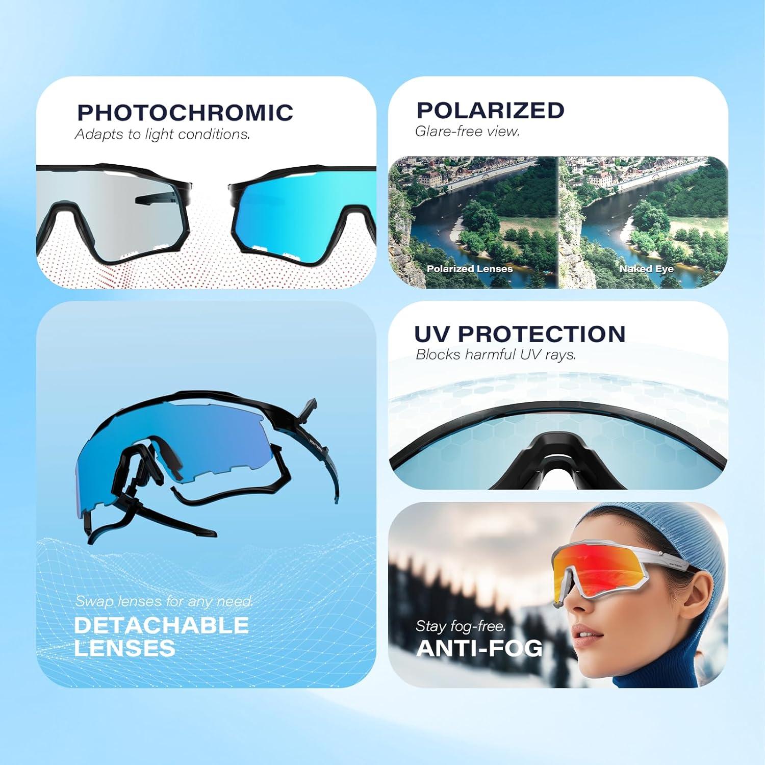 Gafas de Ciclismo GONTSAM Fotoquímicas Polarizadas UV400