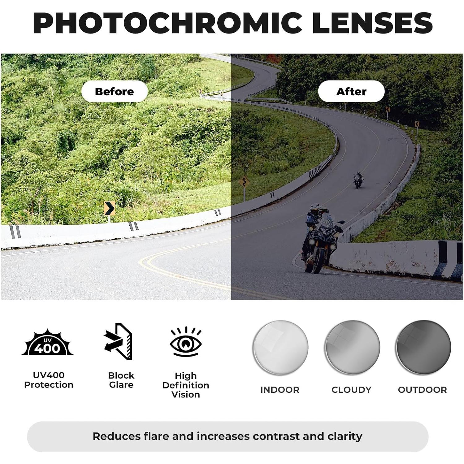 Gafas de Ciclismo ROCKBROS Photochromic UV400 Ligeras
