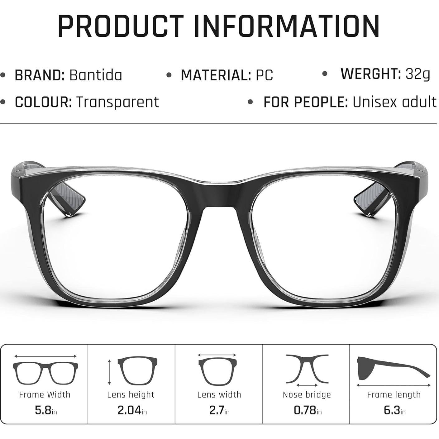 Gafas de Seguridad Antiempañante UV400 para Hombres y Mujeres