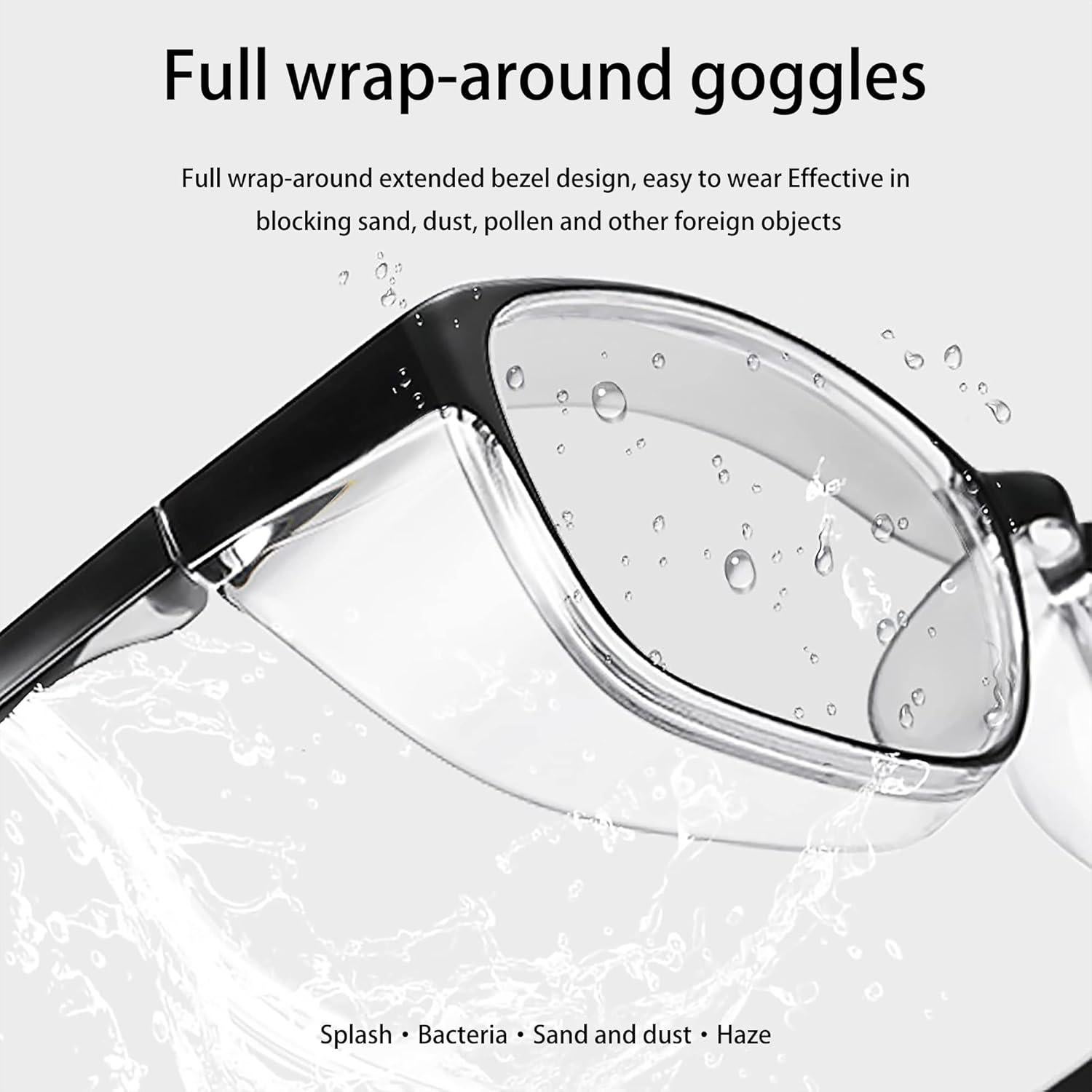 Gafas de Seguridad Antipolen y Antidust Negro - Lente Desmontable