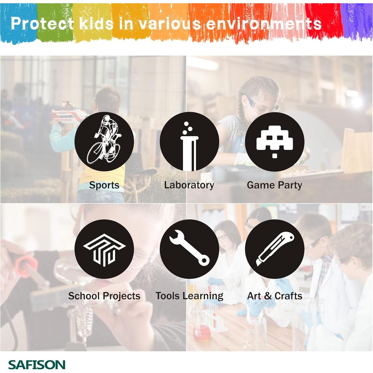 Gafas de Seguridad para Niños SAFISON 28 Paquete Tamaño Infantil