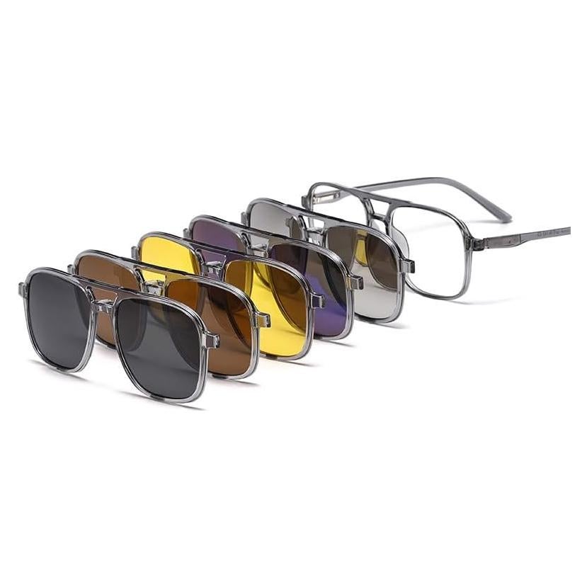 Gafas de Sol Magnéticas Clip On Polarizadas 5 Lentes Unisex