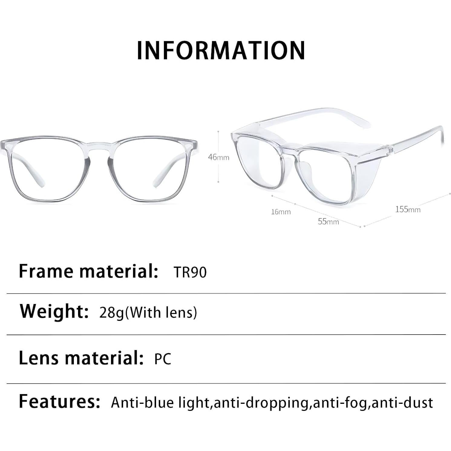 Gafas de Seguridad Miopía HD-Claro - Protección Ocular - -1.0D