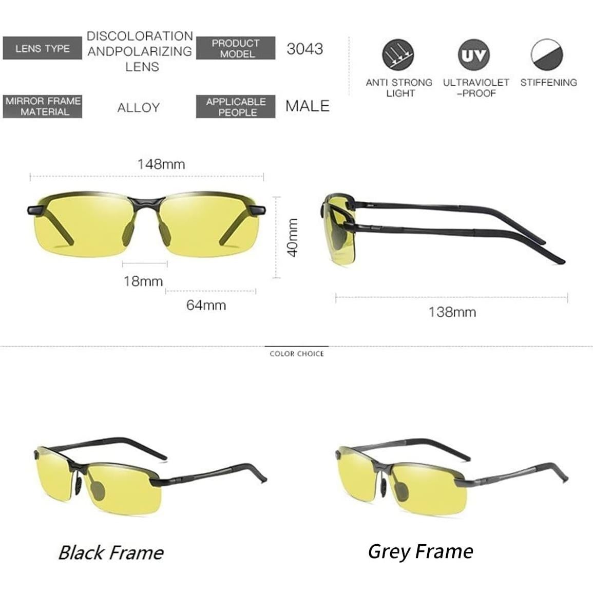 Gafas de Sol Polarizadas K.LAVER UV400 Fotoquímicas Unisex