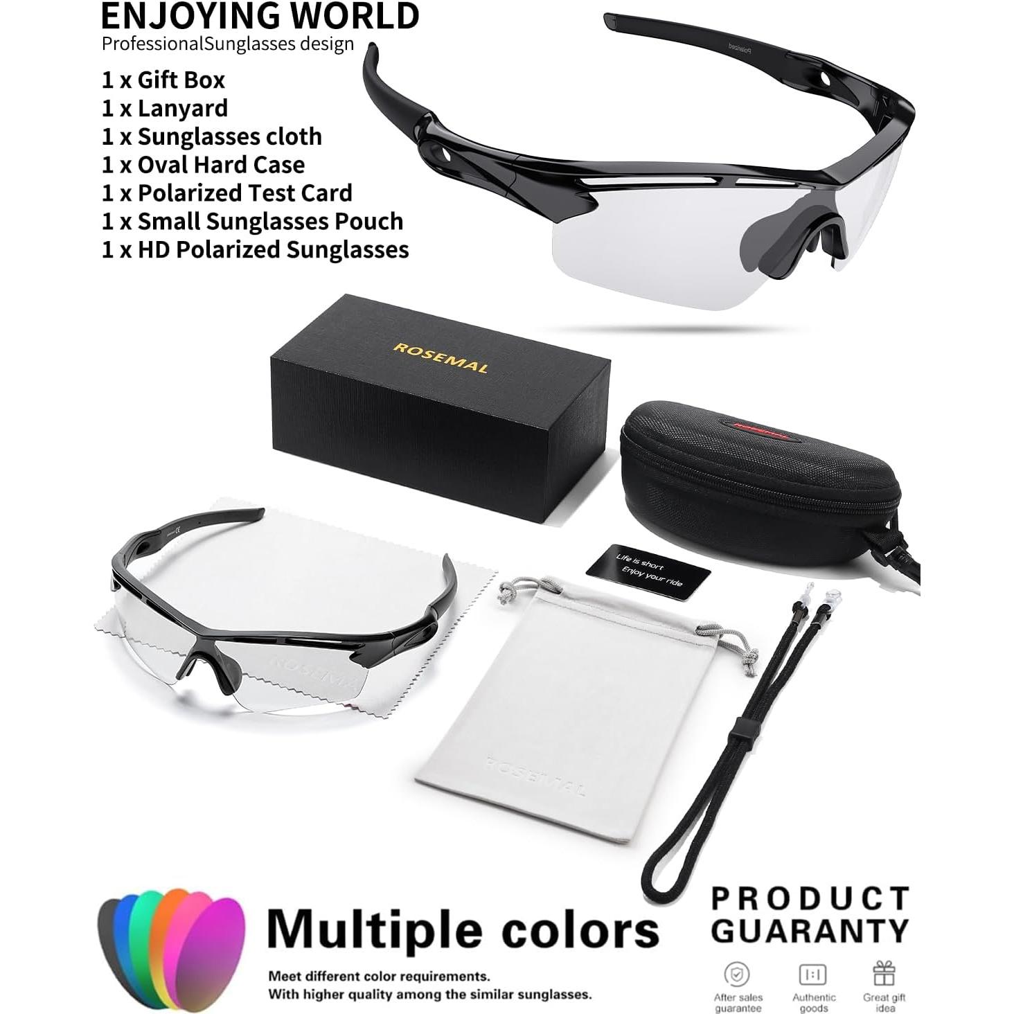 Gafas de sol deportivas Rosemal UV400 fotoquímicas para ciclismo