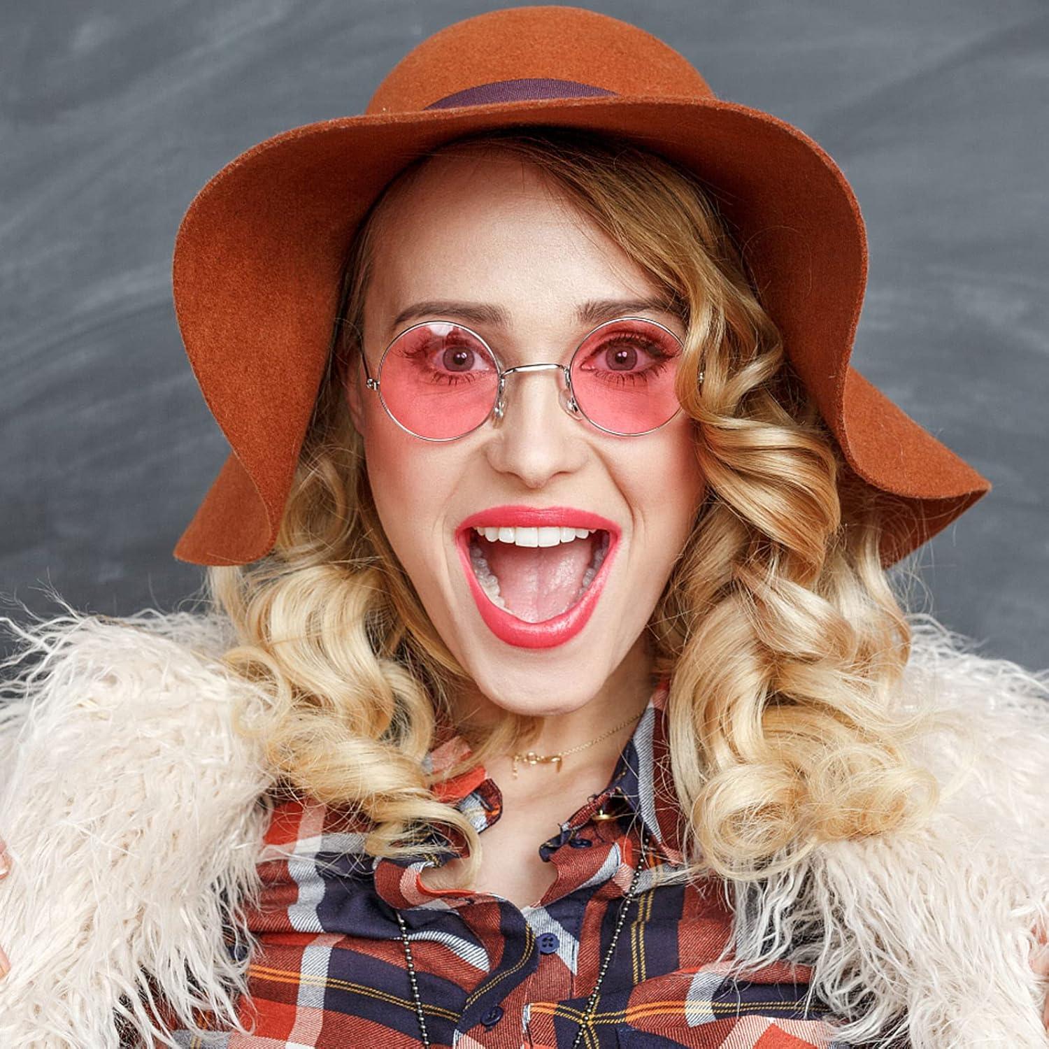 10 Pares de Gafas de Sol Vintage Redondas para Mujeres