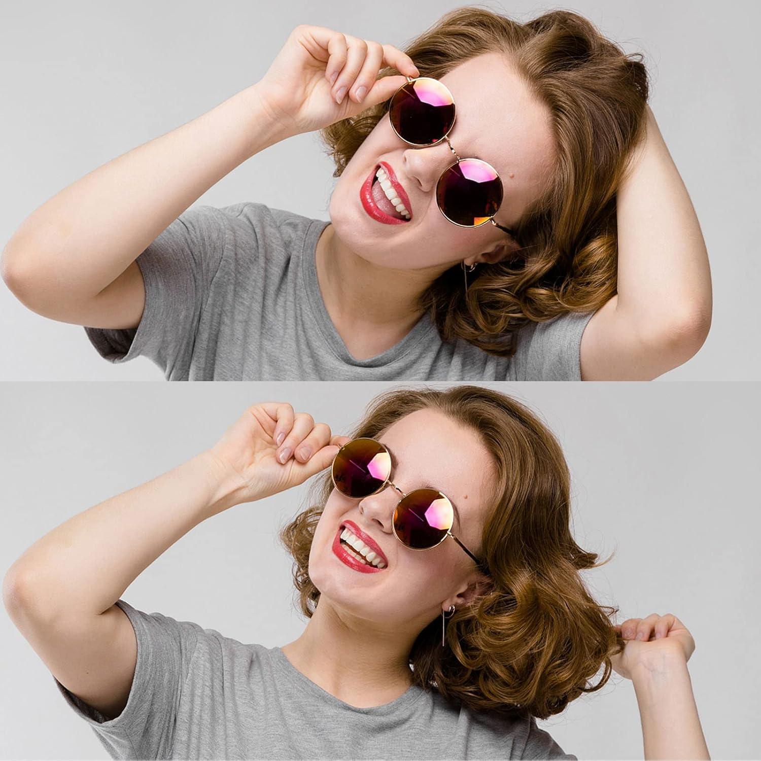 10 Pares de Gafas de Sol Vintage Redondas para Mujeres