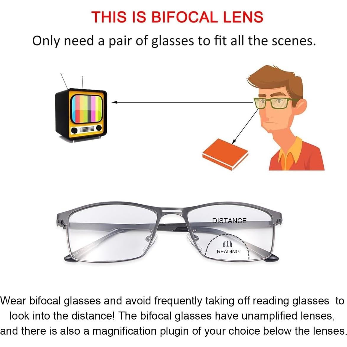 Gafas de lectura bifocales fotocromáticas Vepiant 3.5x UV400