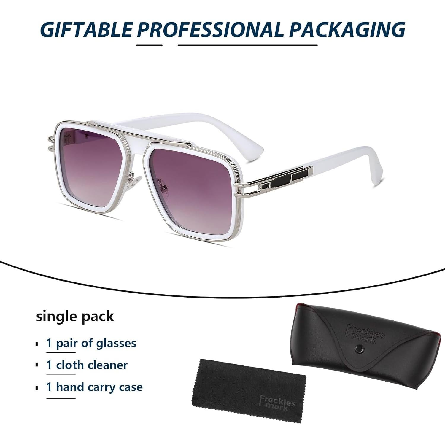 Gafas de sol retro unisex Freckles Mark UV400 cuadradas