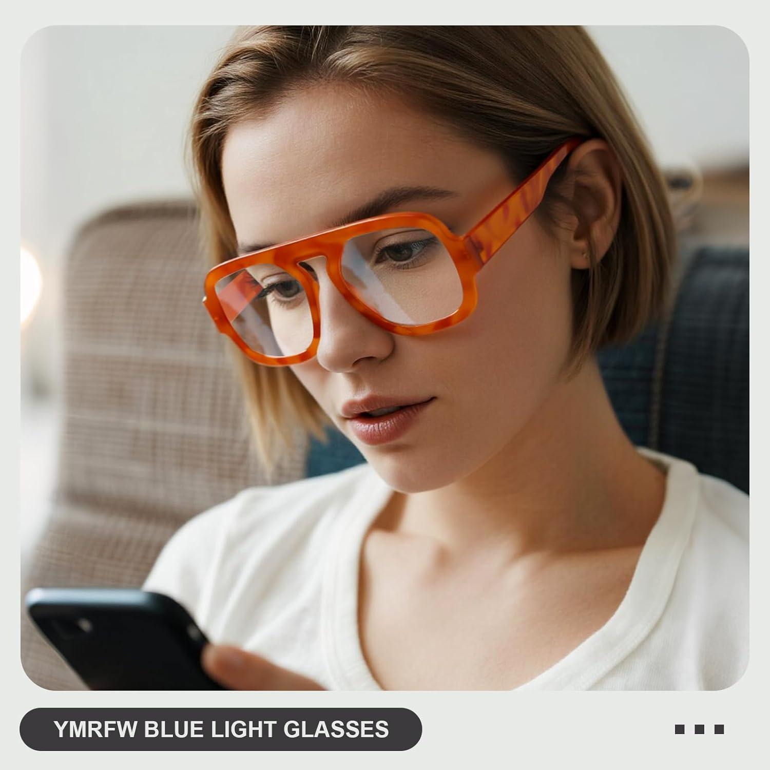Gafas de bloqueo de luz azul YMRFW cuadradas para computadora