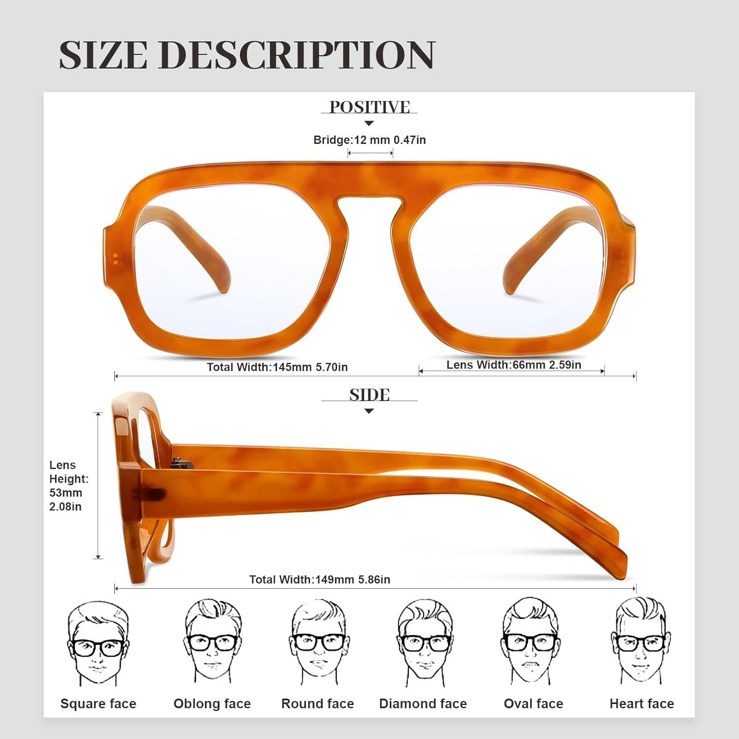 Gafas de bloqueo de luz azul YMRFW cuadradas para computadora