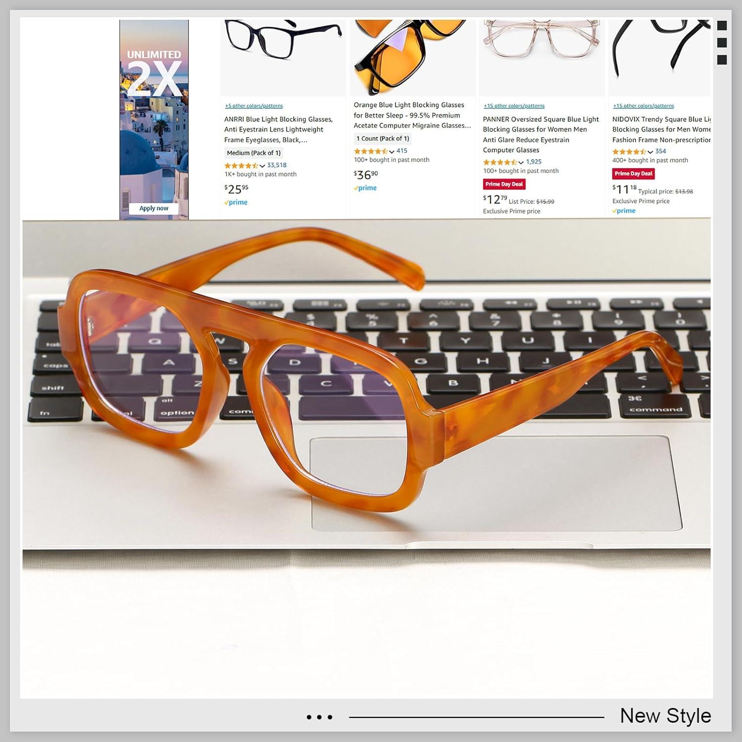 Gafas de bloqueo de luz azul YMRFW cuadradas para computadora