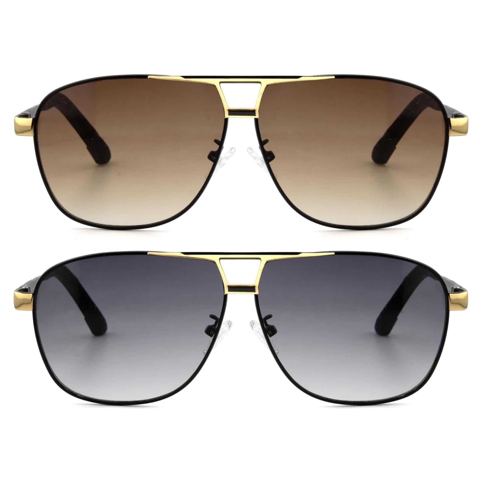 Gafas de Sol Aviador Clásicas para Hombres - Lentes Degradados 3.0x