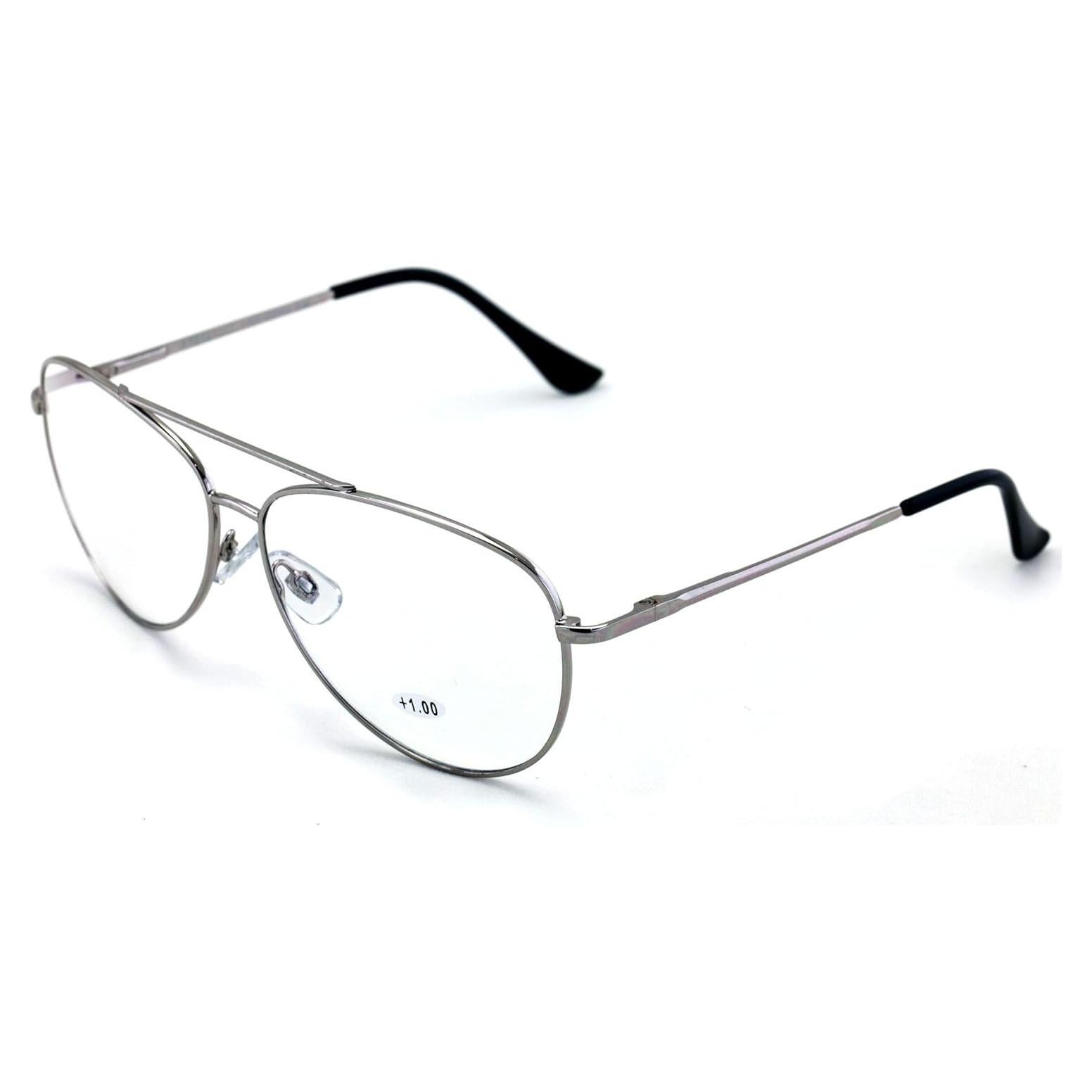 Gafas de lectura progresivas V.W.E. tri-focales 2.0x plata