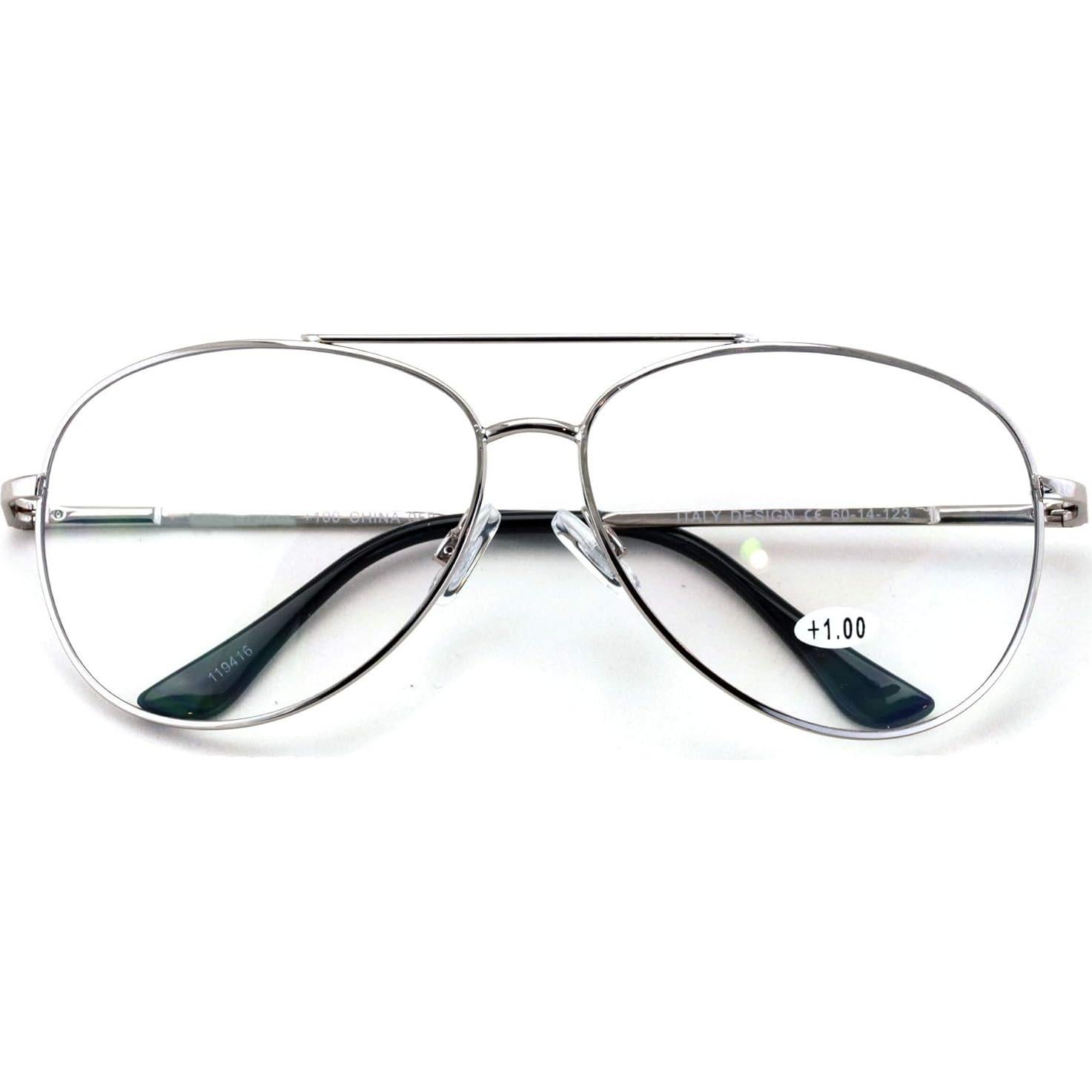 Gafas de lectura progresivas V.W.E. tri-focales 2.0x plata