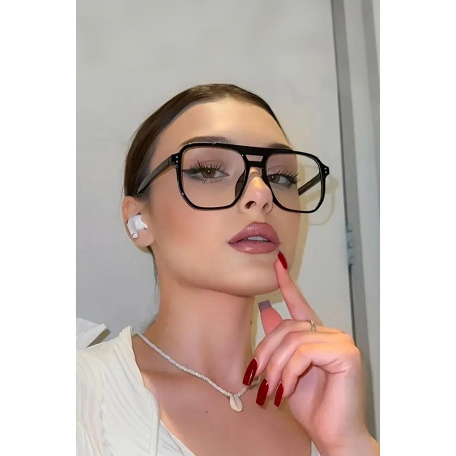 Gafas de Lente Claro Bouryo para Mujeres - Protección UV y Luz Azul