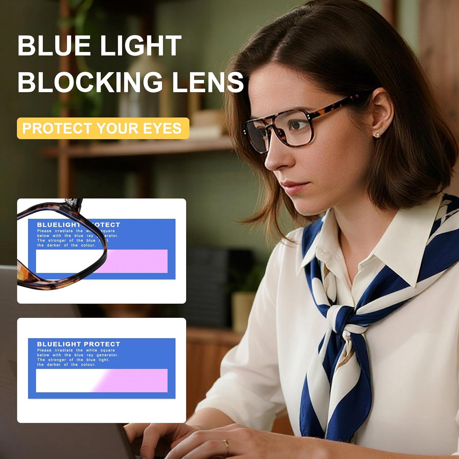 Gafas de Lente Claro Bouryo para Mujeres - Protección UV y Luz Azul