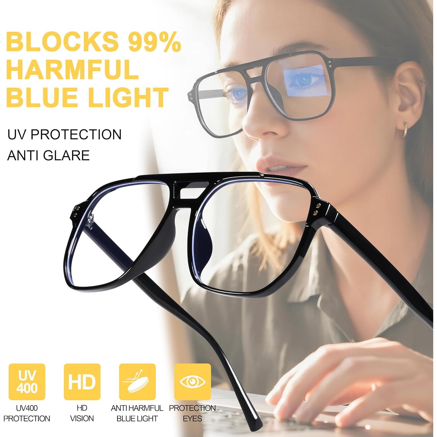 Gafas de Lente Claro Bouryo para Mujeres - Protección UV y Luz Azul