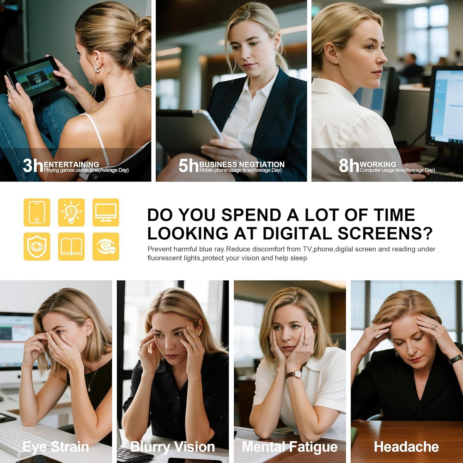 Gafas de Lente Claro Bouryo para Mujeres - Protección UV y Luz Azul