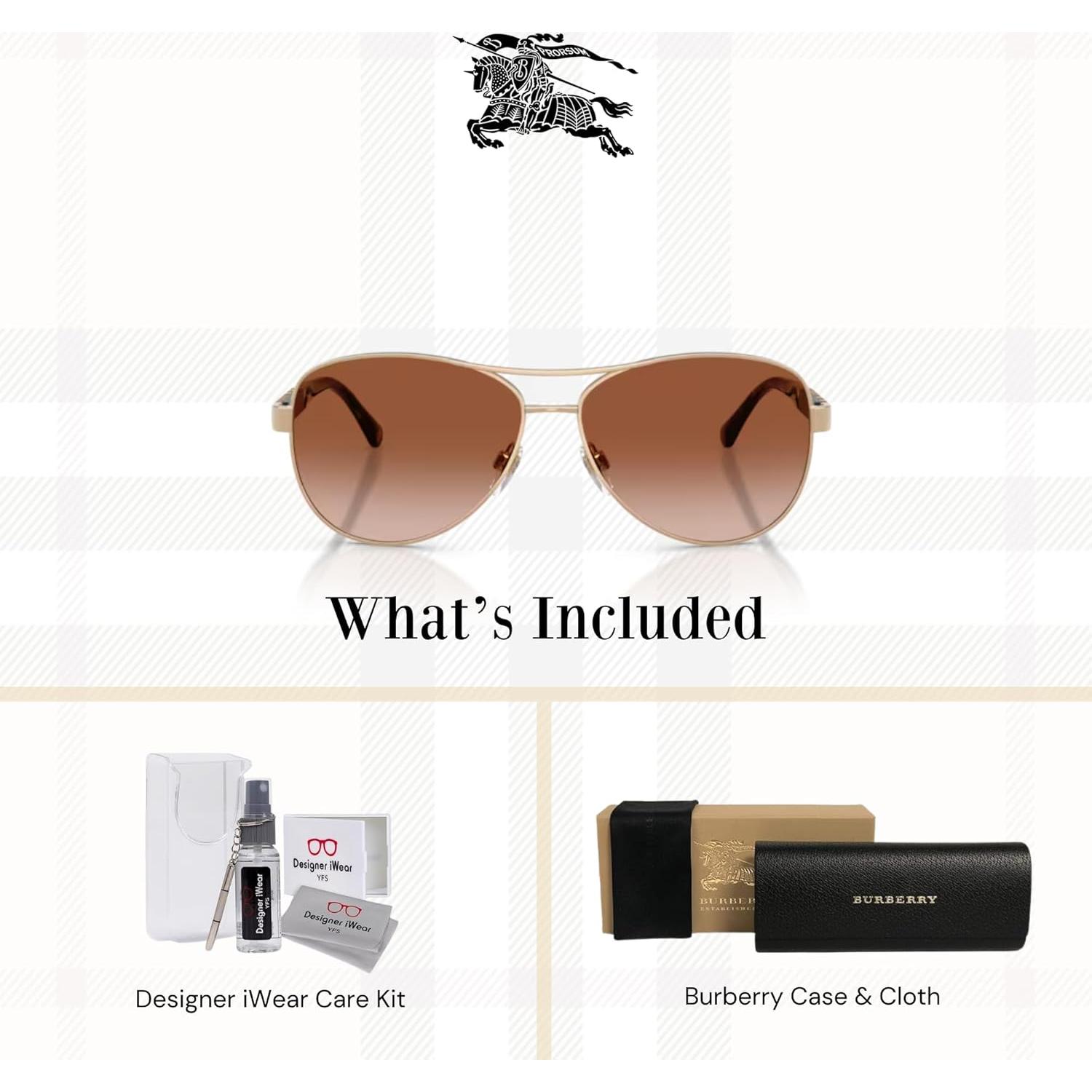 Gafas de Sol Aviador Burberry BE3080 para Mujer - Dorado Claro