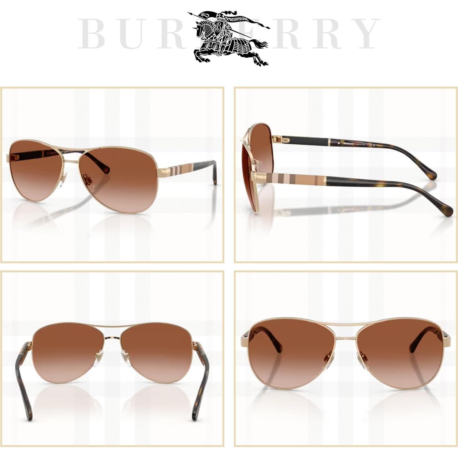 Gafas de Sol Aviador Burberry BE3080 para Mujer - Dorado Claro