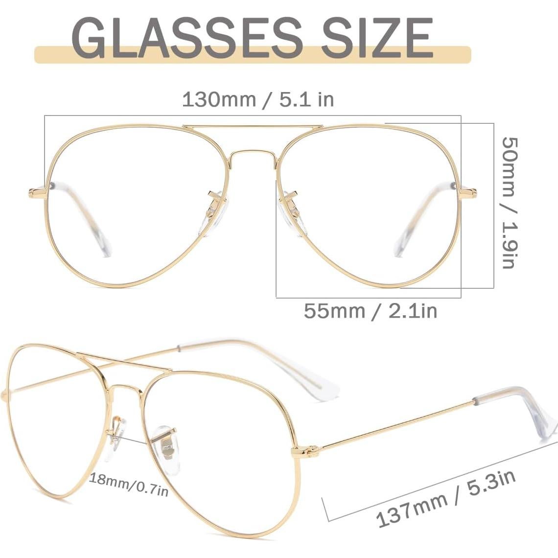 Gafas Retro de Piloto Doradas UV400 para Fiesta - Unisex