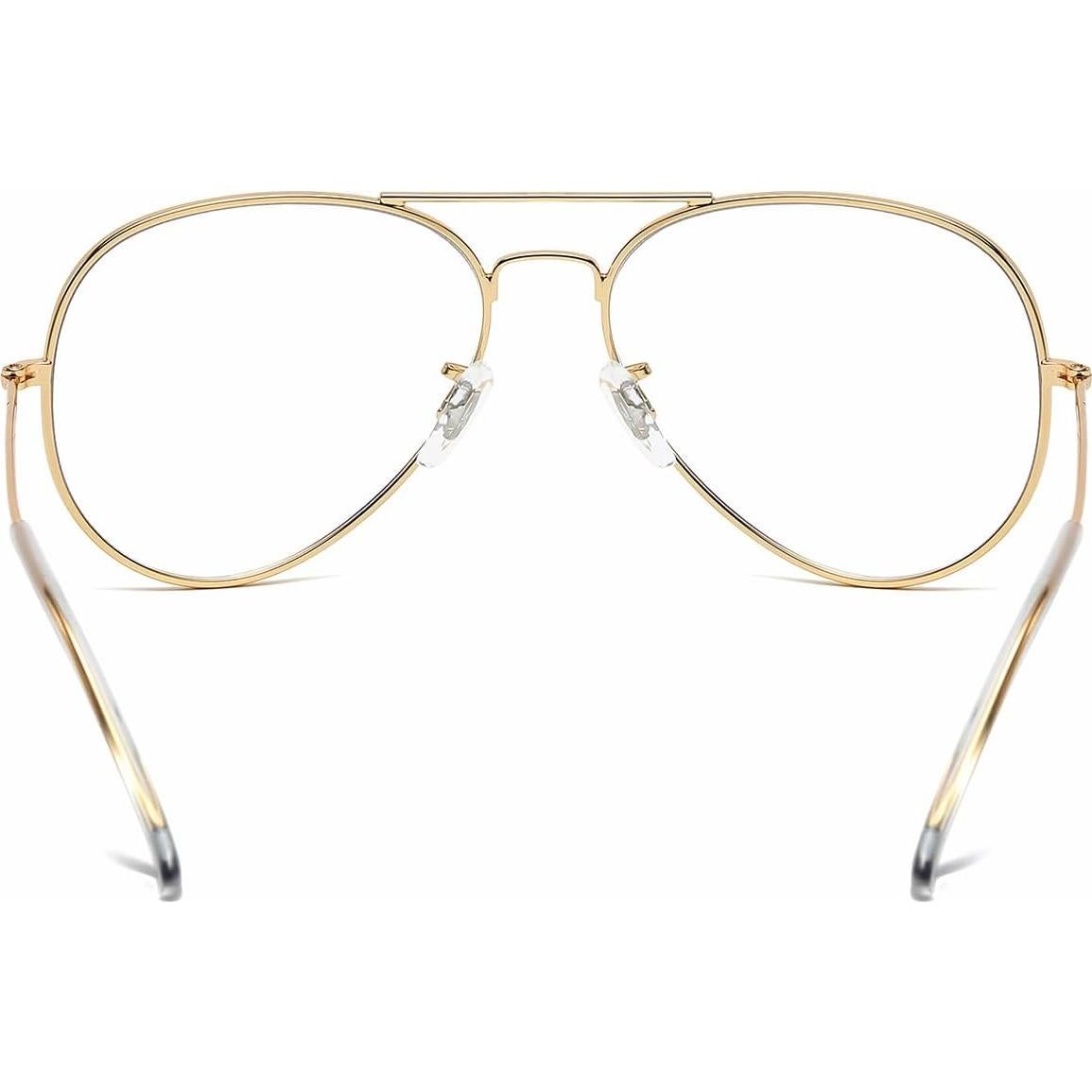 Gafas Retro de Piloto Doradas UV400 para Fiesta - Unisex