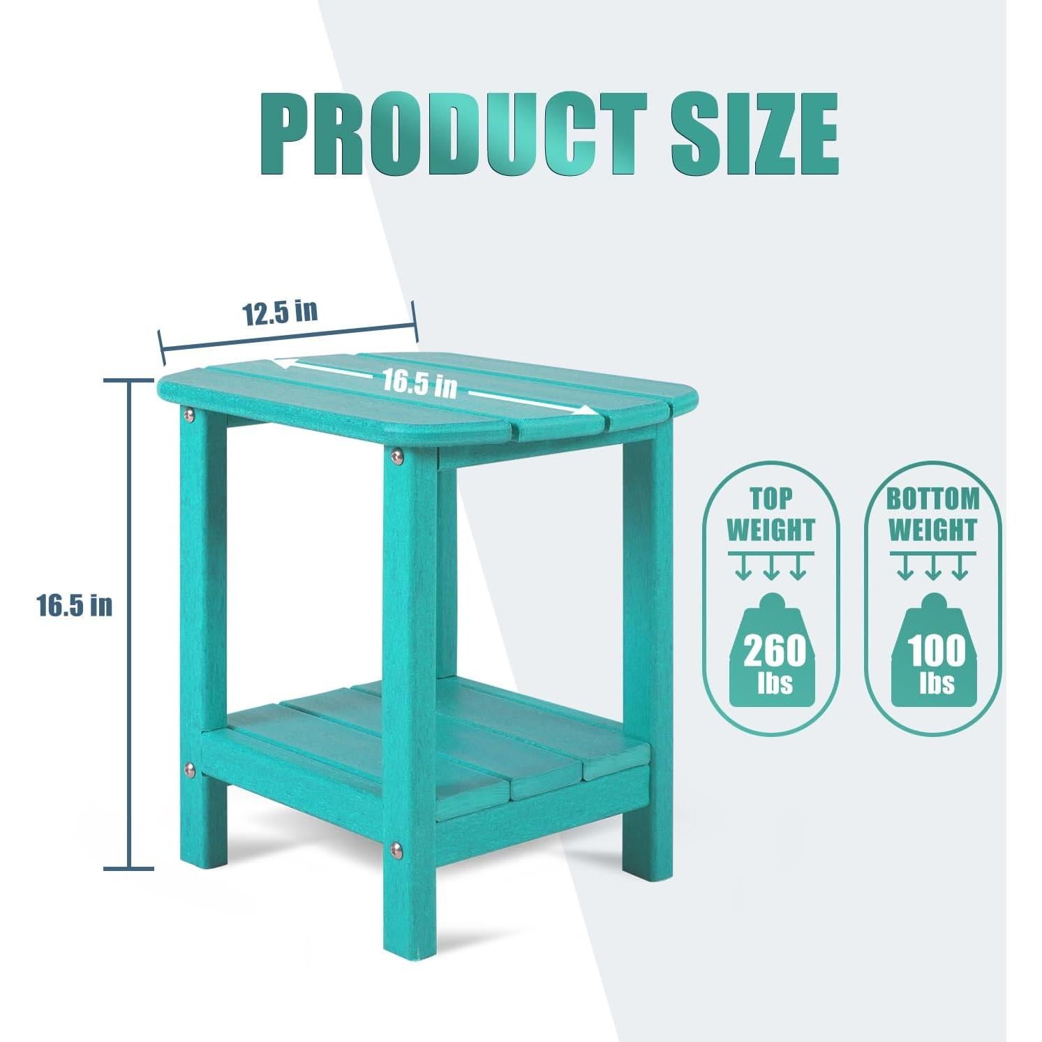 Mesa Lateral NALONE Adirondack 41.9 cm 2 Niveles Aruba
