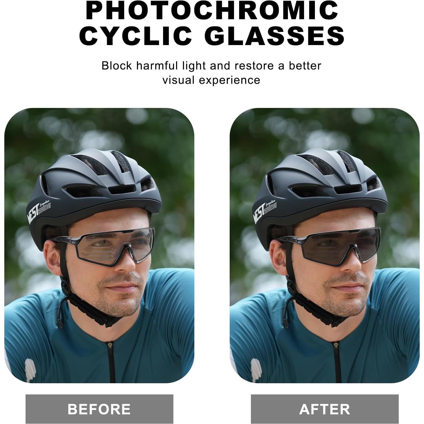 Gafas de sol fotochromáticas BangLong UV400 para ciclismo y running